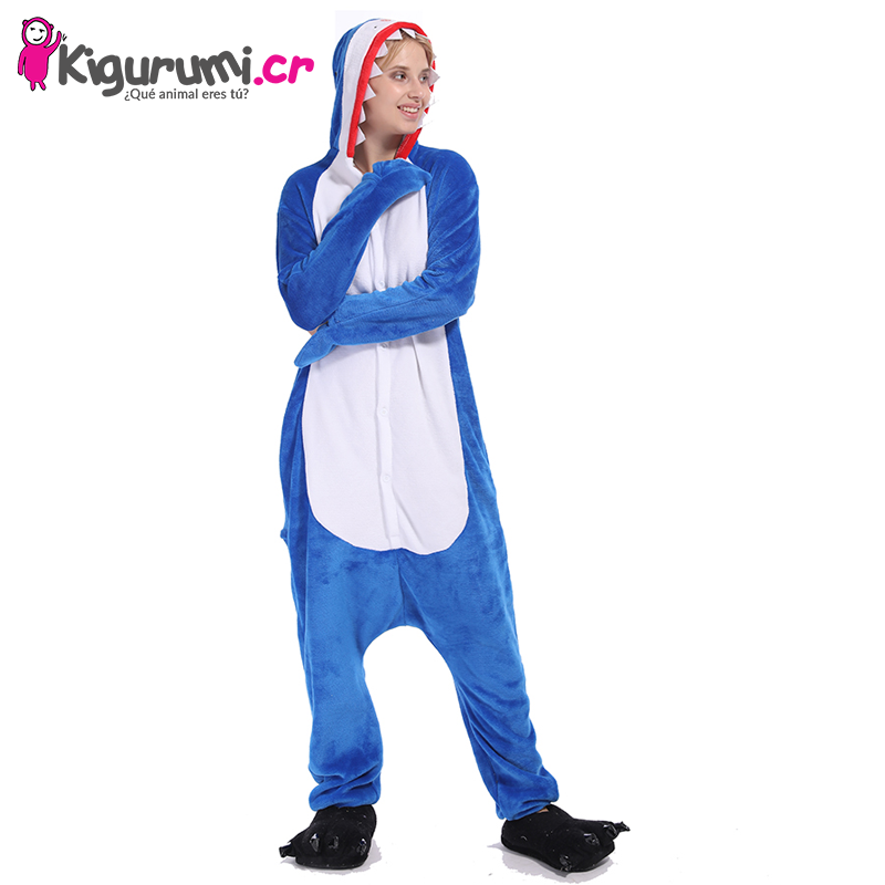 Kigurumi Tiburón - Pijamas Completas de Animales para Adultos Tamaño S (1,45 a 1,55 m)