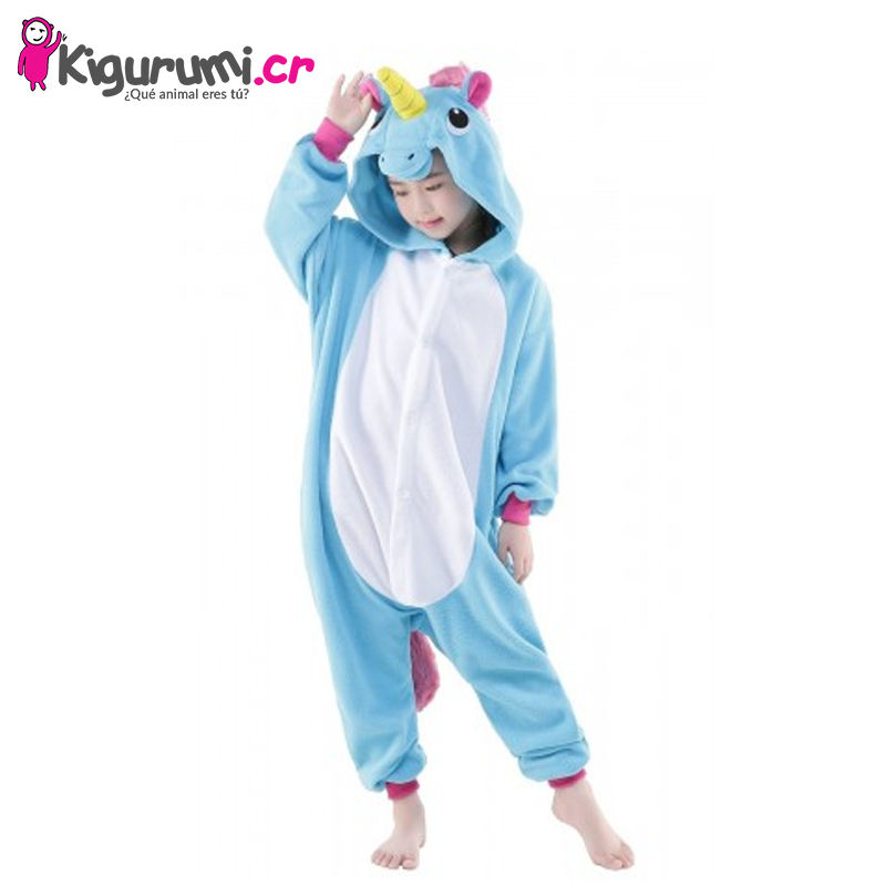 Kigurumi de Unicornio Azul - disfraces de niños baratos Tamaño 110 (95 cm a 1,15 m)