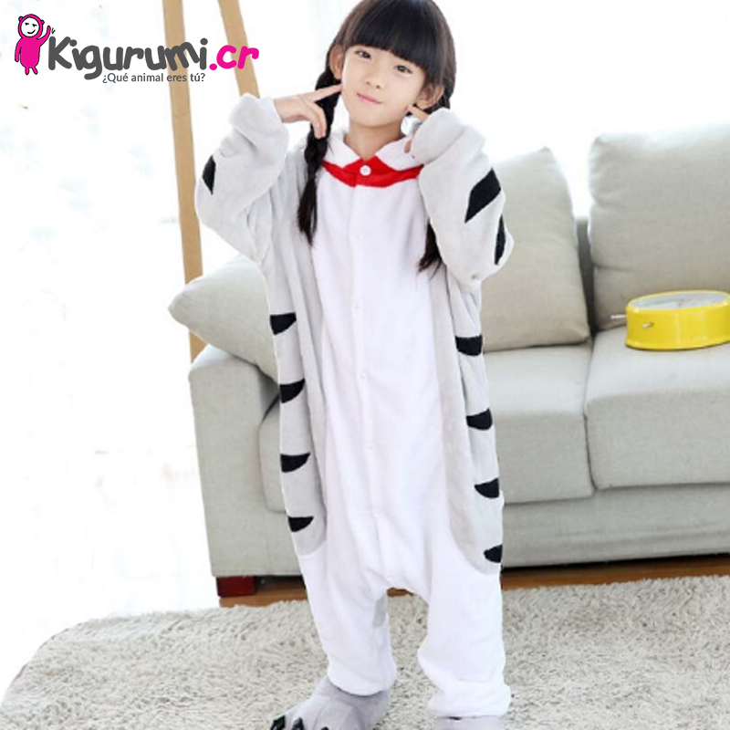 Disfraz de Gato Chi - Pijama Kigurumi Gatito para Niños Tamaño 110 (95 cm a 1,15 m)