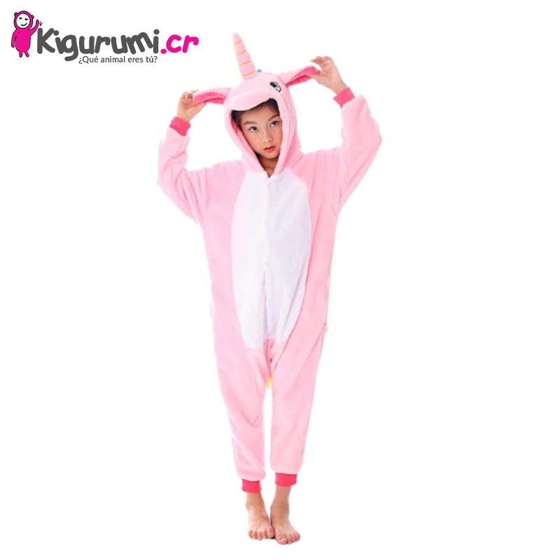 Pijama Unicornio Rosa para Niños - Disfraz Fantasia Tamaño 130 (1,16 a 1,35 m)